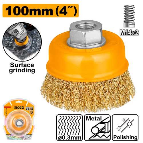 Ingco Cup Wire Brush with Nut | WB11001 Ingco
